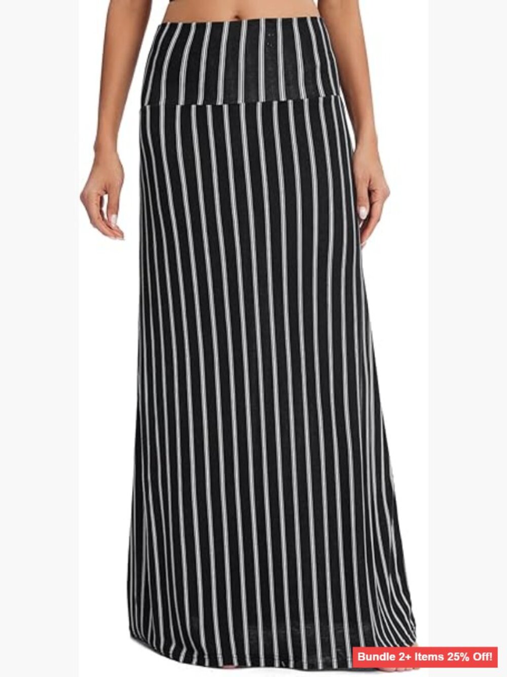 Stretchy High Waist A-Line Midi Skirt with Ruched Pleated Flare